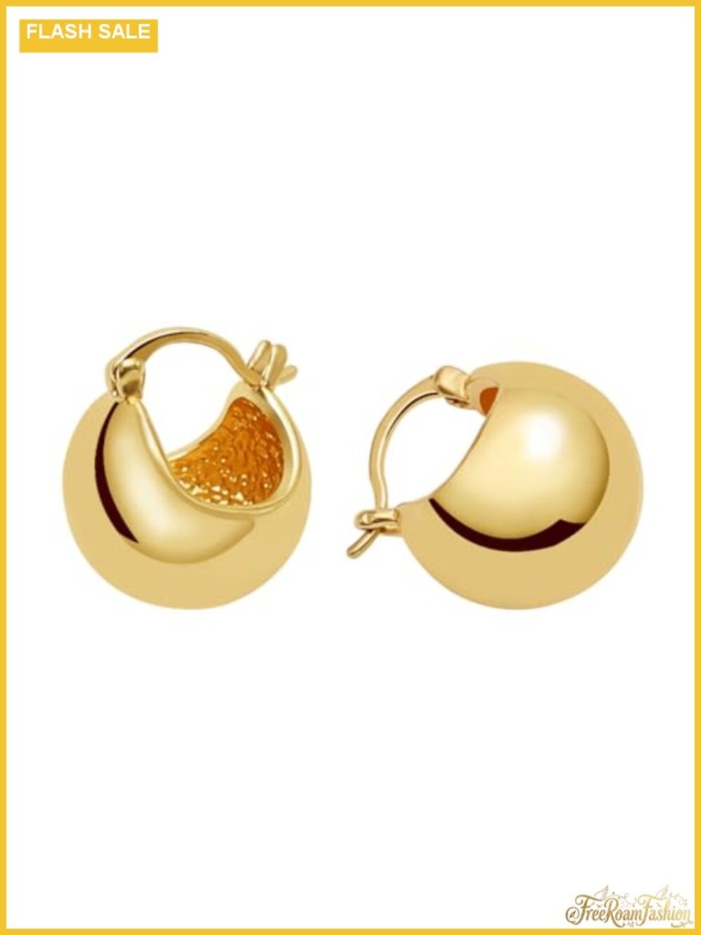 14K Gold Plated Small Chunky Hoop Earrings Set for Women Hypoallergenic Fashion